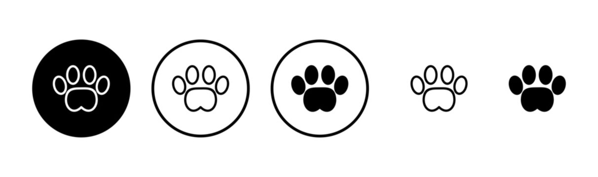 Paw icon logo design. paw print sign and symbol. dog or cat paw