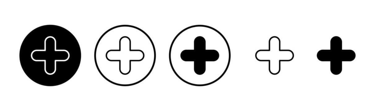 Plus icon logo design. Add plus sign and symbol