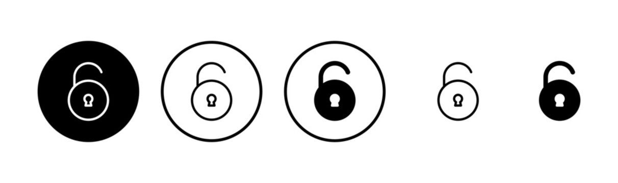 Unlock icon logo design. Unlock sign and symbol. unlocked padlock icon