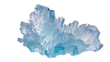 Obraz premium Isolated vibrant blue ice crystal structure with dazzling sharp facets and glowing texture