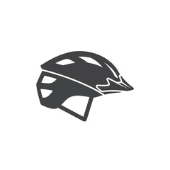 Fototapeta premium Minimalist graphic vector illustration of a modern bicycle helmet. Essential safety gear for cycling, biking, and outdoor sports. Protective headwear for riders