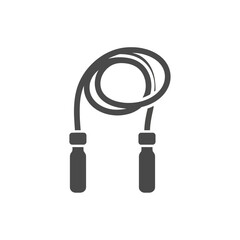 Fototapeta premium Sleek and minimalist dark grey jump rope icon, representing dynamic fitness, effective cardiovascular exercise, and an active lifestyle routine