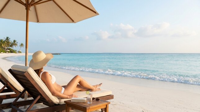 A young woman on the beach
