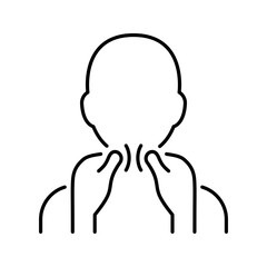 Obraz premium Neck massage icon. Healthcare and massage therapy line symbol. Black and white.