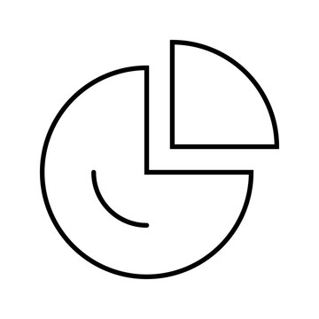 Pie chart icon. Business and data visualization line symbol. Black and white.