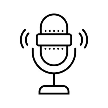 Stand up comedy icon. Entertainment and standup comedy line symbol. Black and white.