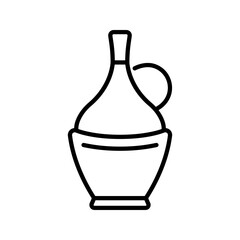 Naklejka premium Wine bottle icon. Food and wine line symbol. Black and white.