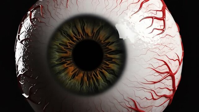 Detailed Realistic Human Eyeball with Intricate Iris Patterns