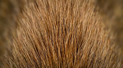 Fototapeta premium Close-up macro view of brown animal fur texture showing detailed hair strands and natural patterns for backgrounds and design projects.