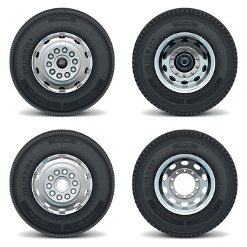 Realistic car tires vector design