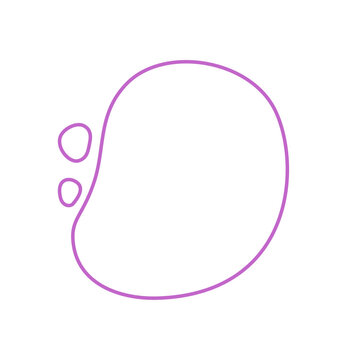 Minimal abstract organic outline shape in soft purple with drawn line set. Irregular blob form as symbol or frame, modern set for simple banner or label element.