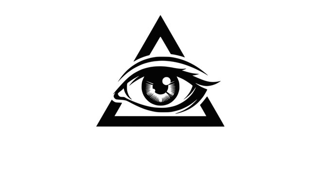 All-Seeing Eye Symbol Inside Triangle, Conspiracy, Secret Society, Mysticism