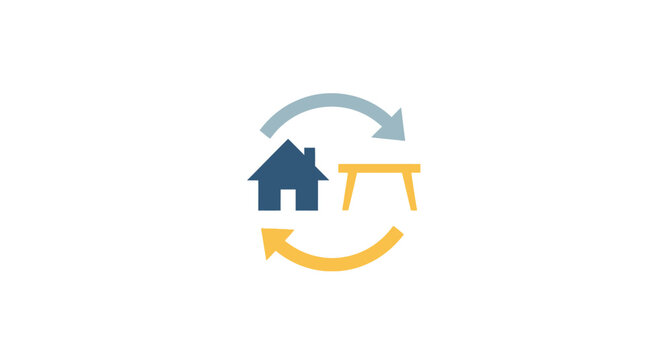 icon representing house and table exchange.