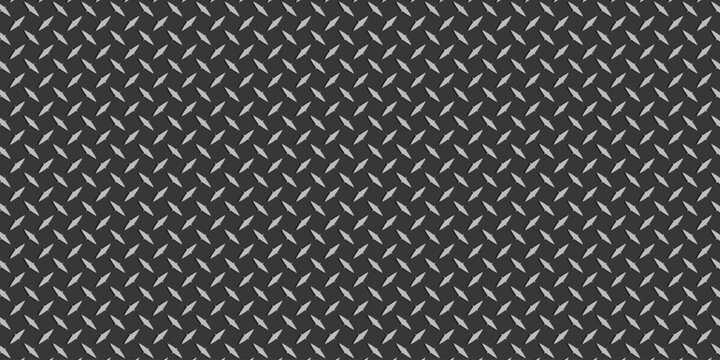 A simple pattern of dark metal with repeating diamond plate texture