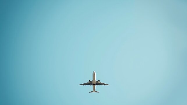 Generative Ai captures a solitary airplane soaring through