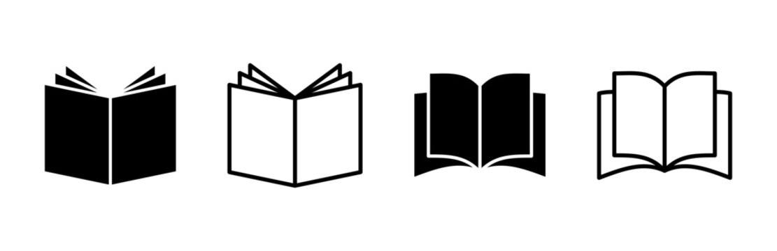 Book icon set. open book icon vector. ebook icon