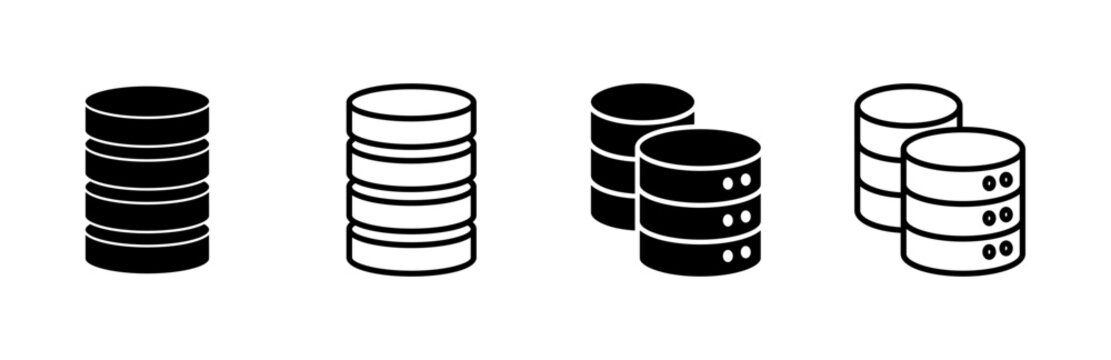 Database icon set. database vector icon