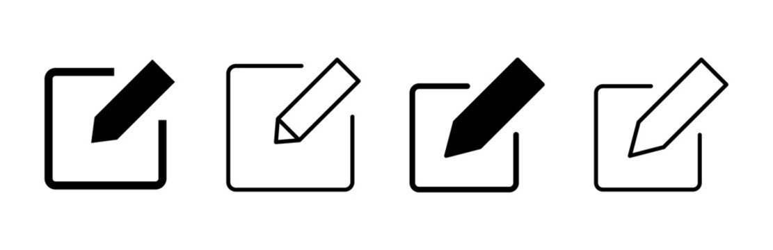 Edit icon set. edit document icon. edit text icon. pencil. sign up