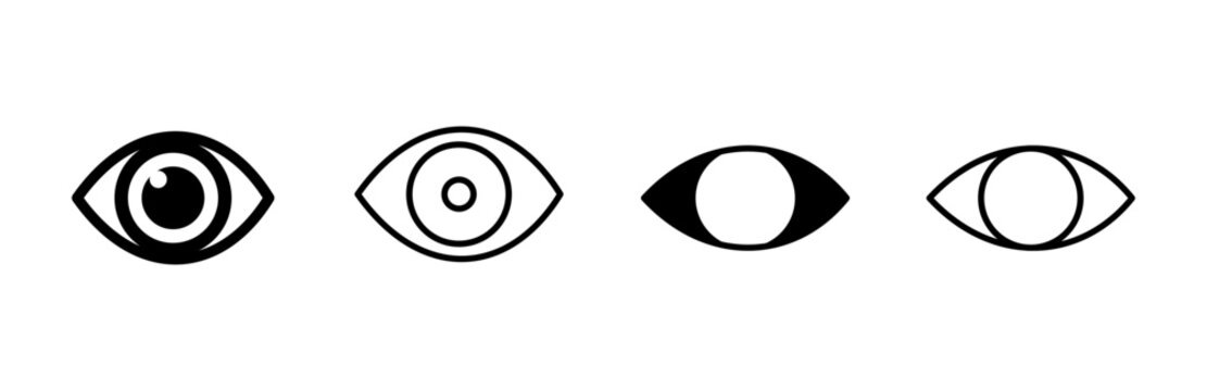 Eye icon set. Eye vector icon. Look and Vision icon.
