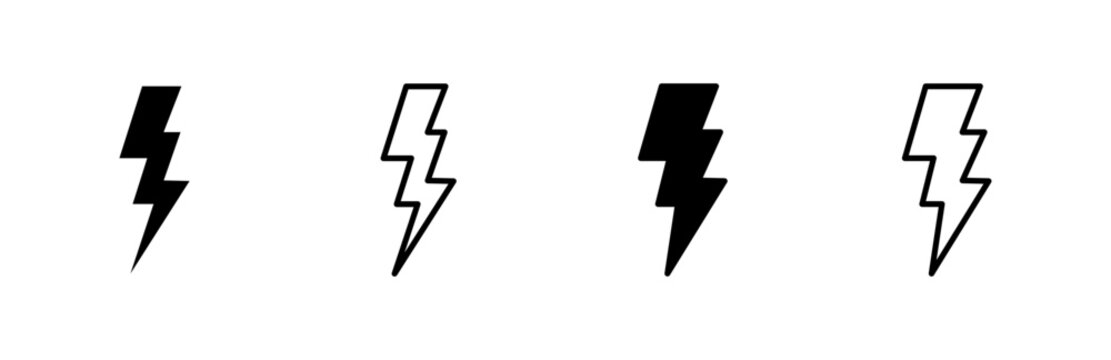 Lightning icon set. electric icon vector. power icon. energy sign