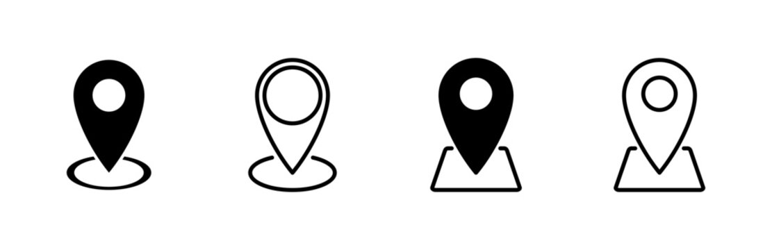 Pin icon set. Location icon vector. destination icon. map pin