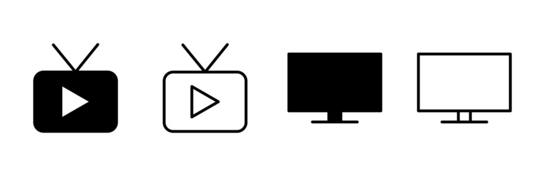 Tv icon set. television icon vector