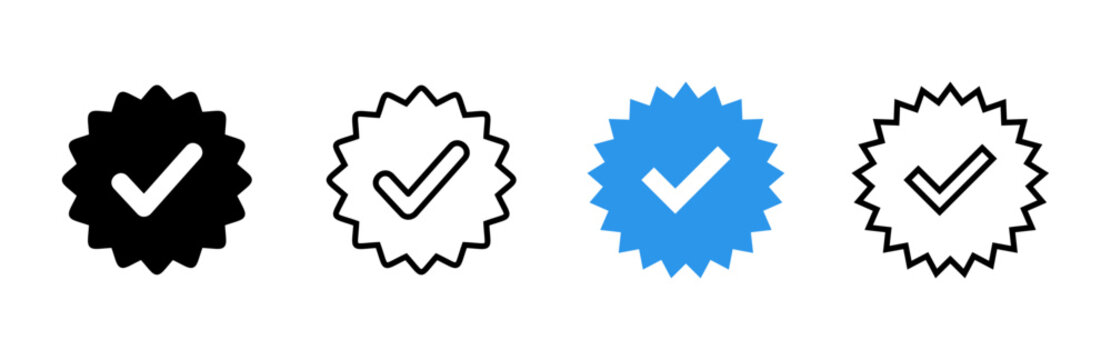 verified icon set. verification check mark. approved icon