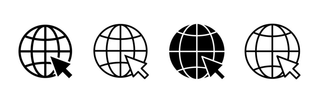 Web icon set. go to web icon. web click icon