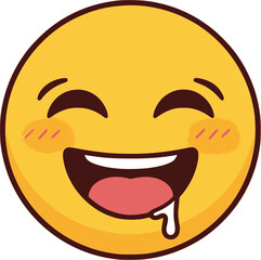 Fototapeta premium Yummy Face smile icon. delicious emoji, Vector illustration 