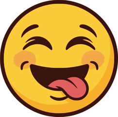 Obraz premium Yummy Face smile icon. delicious emoji, Vector illustration 