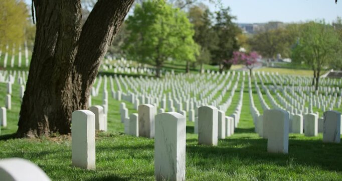 White Military Grave Markers in Arlington National Cemetery