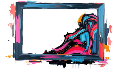 Abstract Vivid Frame Design with Dynamic Paint Splashes and Graffiti Style Art © ZeinLens
