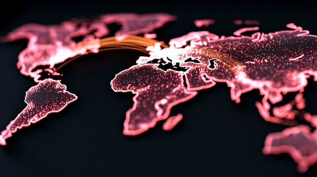 global economy workforce concept, interconnected industries visualization
