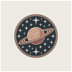 Saturn Planet with Ring System Illustration. © frame