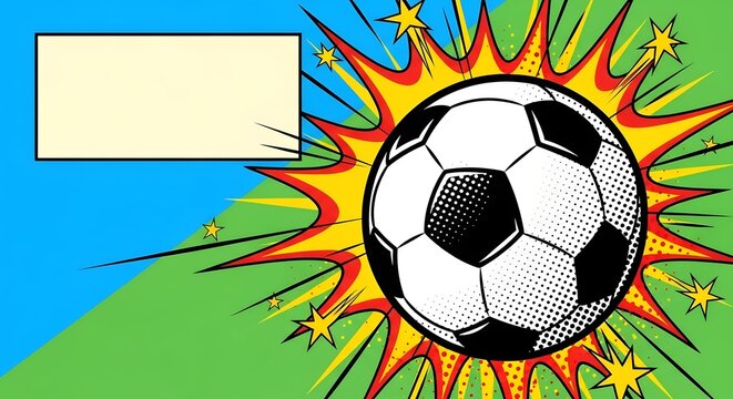 Soccer ball in a comic style
