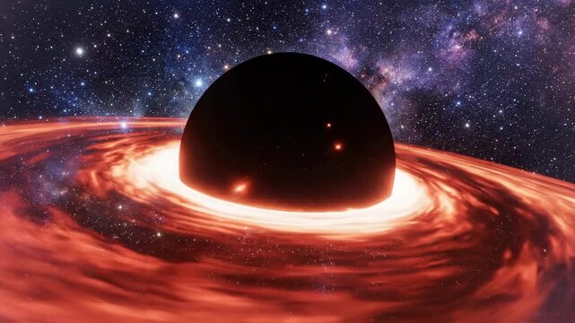Black Hole Accretion Disk Animation in Deep Space Visual Simulation