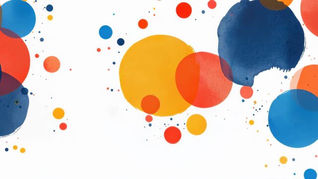 Vibrant Circle Explosion: A dynamic display of colorful circles in varying sizes and hues bursts across the frame, creating a sense of playful energy and abstract beauty.