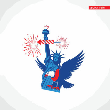 Statue of Liberty with Fireworks Display 1.