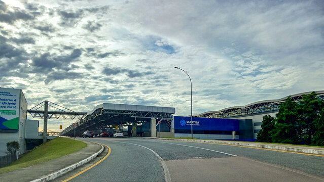 Part of the facade of Afonso Pena International Airport, located in the municipality of S&atilde;o Jos&eacute; dos Pinhais, Paran&aacute;, Metropolitan Region of Curitiba.