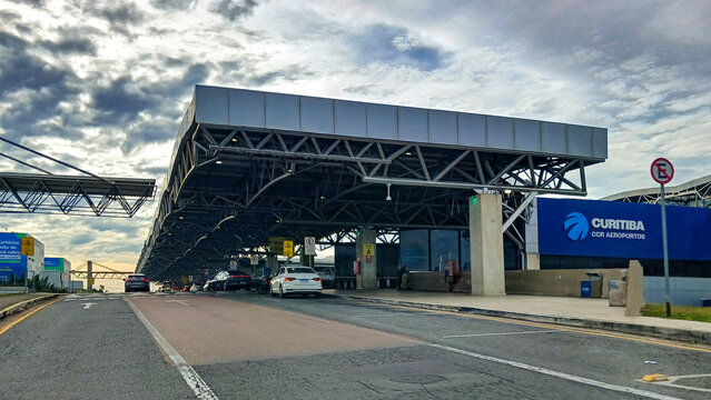 Part of the facade of Afonso Pena International Airport, located in the municipality of S&atilde;o Jos&eacute; dos Pinhais, Paran&aacute;, Metropolitan Region of Curitiba.