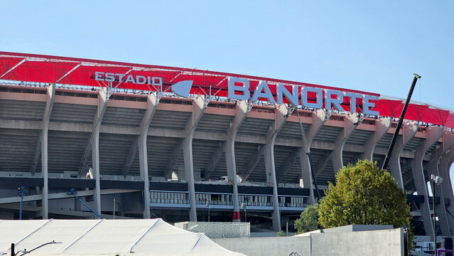 Mexico City, Mexico - Mar 26, 2026: Estadio Banorte is the new name of the historic Estadio Azteca in Mexico City, after its renovation for the 2026 FIFA World Cup