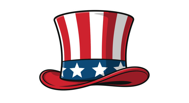 American Uncle Sam Top Hat Illustration 2.