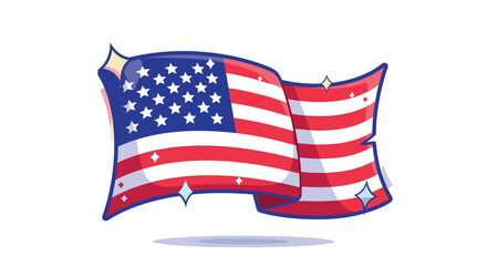 Fototapeta premium American flag waving symbol illustration.
