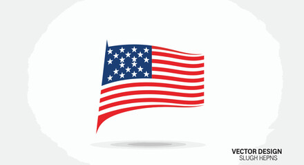 Fototapeta premium American flag waving in the wind 6.