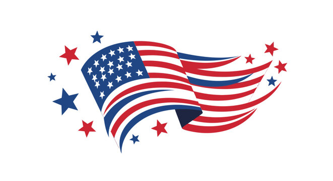 American Flag Stars and Stripes Symbol.
