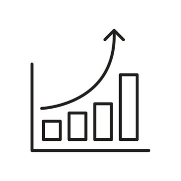 Rising Graph Arrow Icon.Performance Uptrend Graph Icon.Profit Increase Chart Arrow Icon..eps