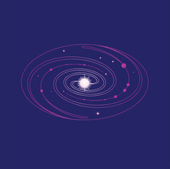 Cosmic Swirl: A vibrant illustration of a spiral galaxy, showcasing celestial bodies. A visual journey into the vastness of space. © Abdul Latif