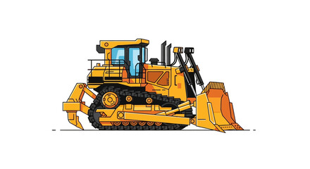Heavy duty bulldozer construction machine. © yaraa