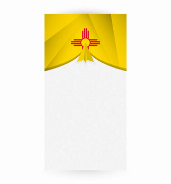 Travel to New Mexico, Stylish Travel Banner with Flag and Paper Airplane.
