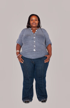 front View of an Obese Woman Highlighting Physical Indicators of Health Risks and lifestyle-related chronic diseases
